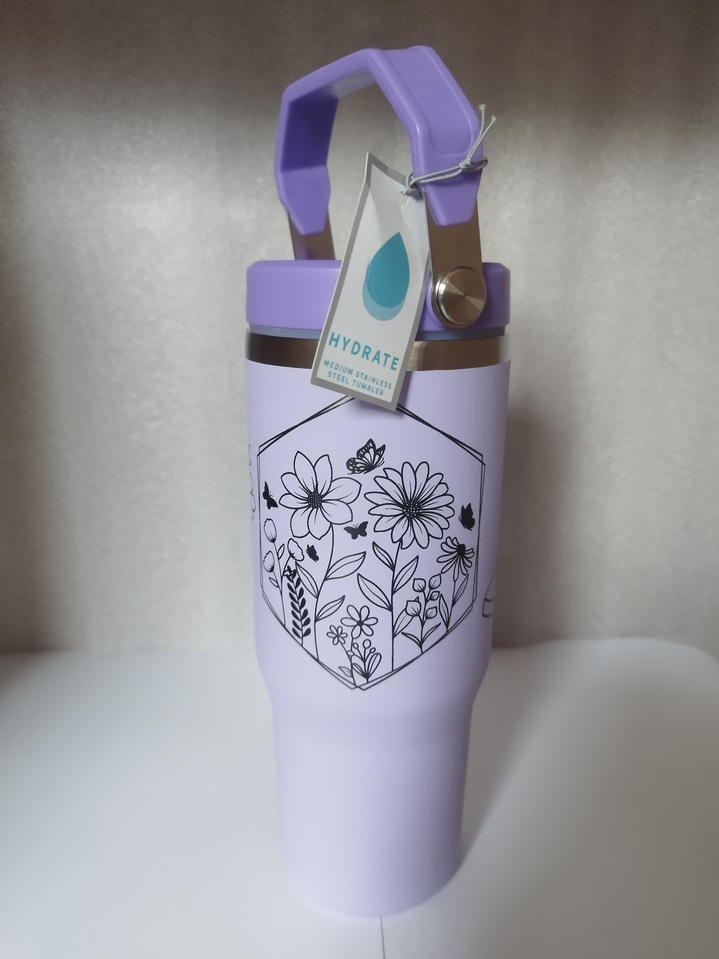 30oz Flower shoe engraved stainless steel Tumbler