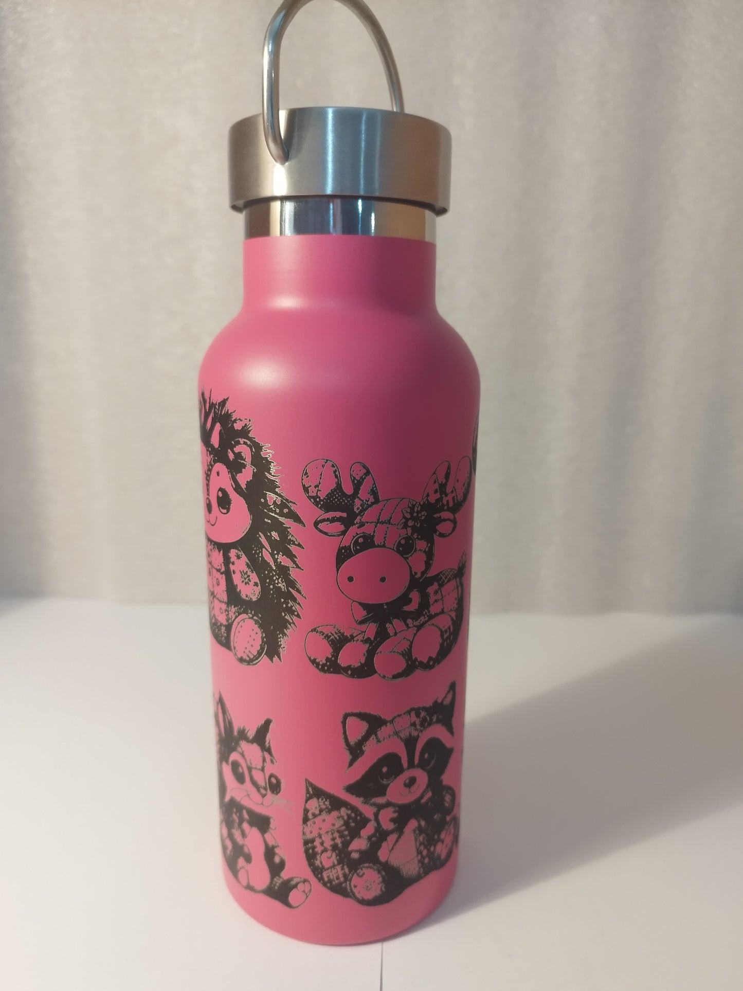 Patch animal engraved stainless steel bottle