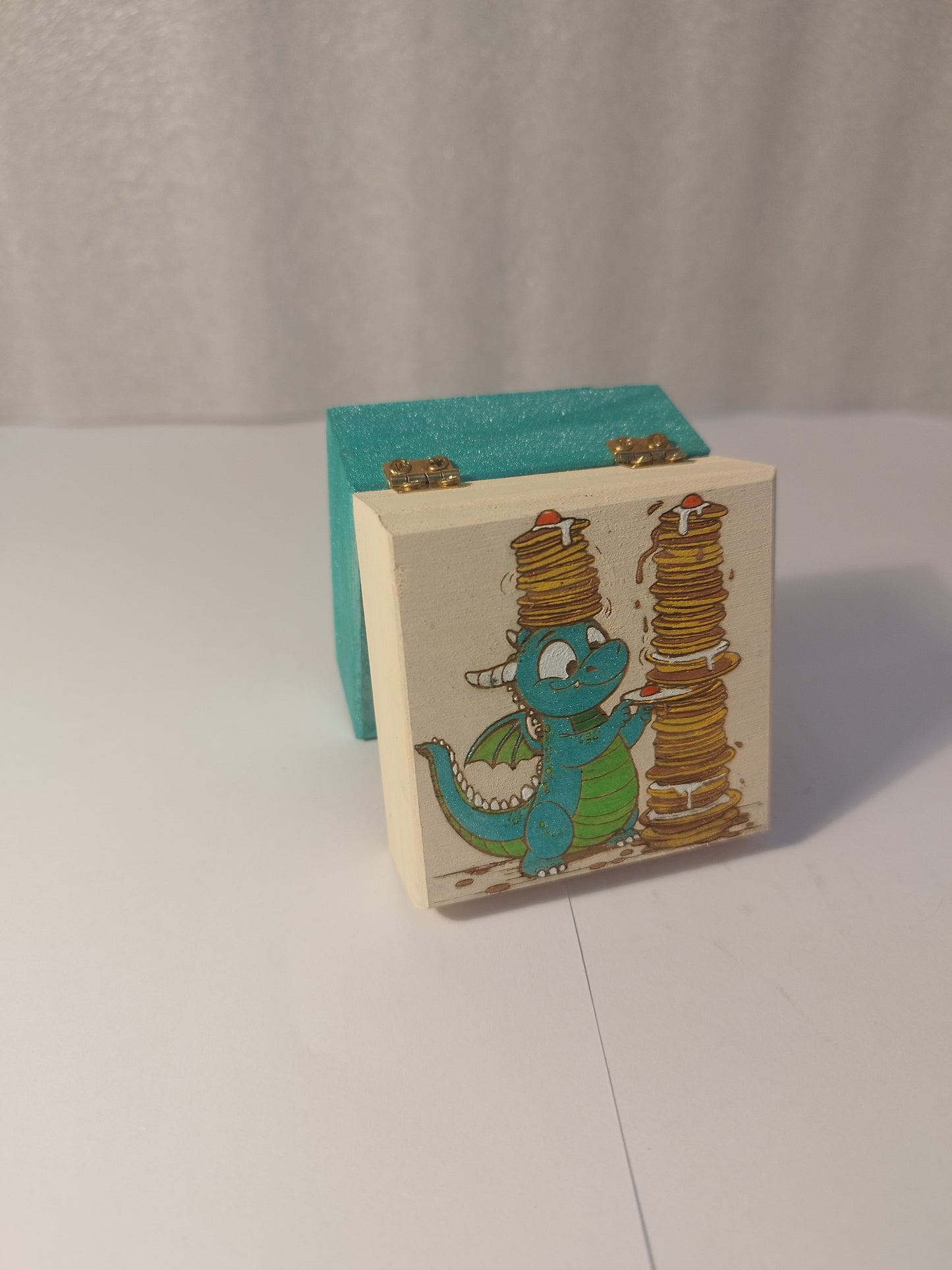 pancakes dragon engraved and hand painted jewellery box