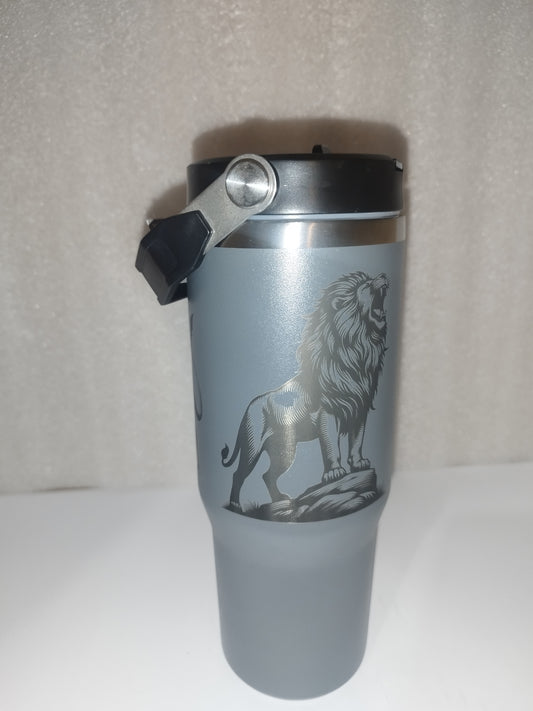 30oz Lion engraved stainless steel Tumbler