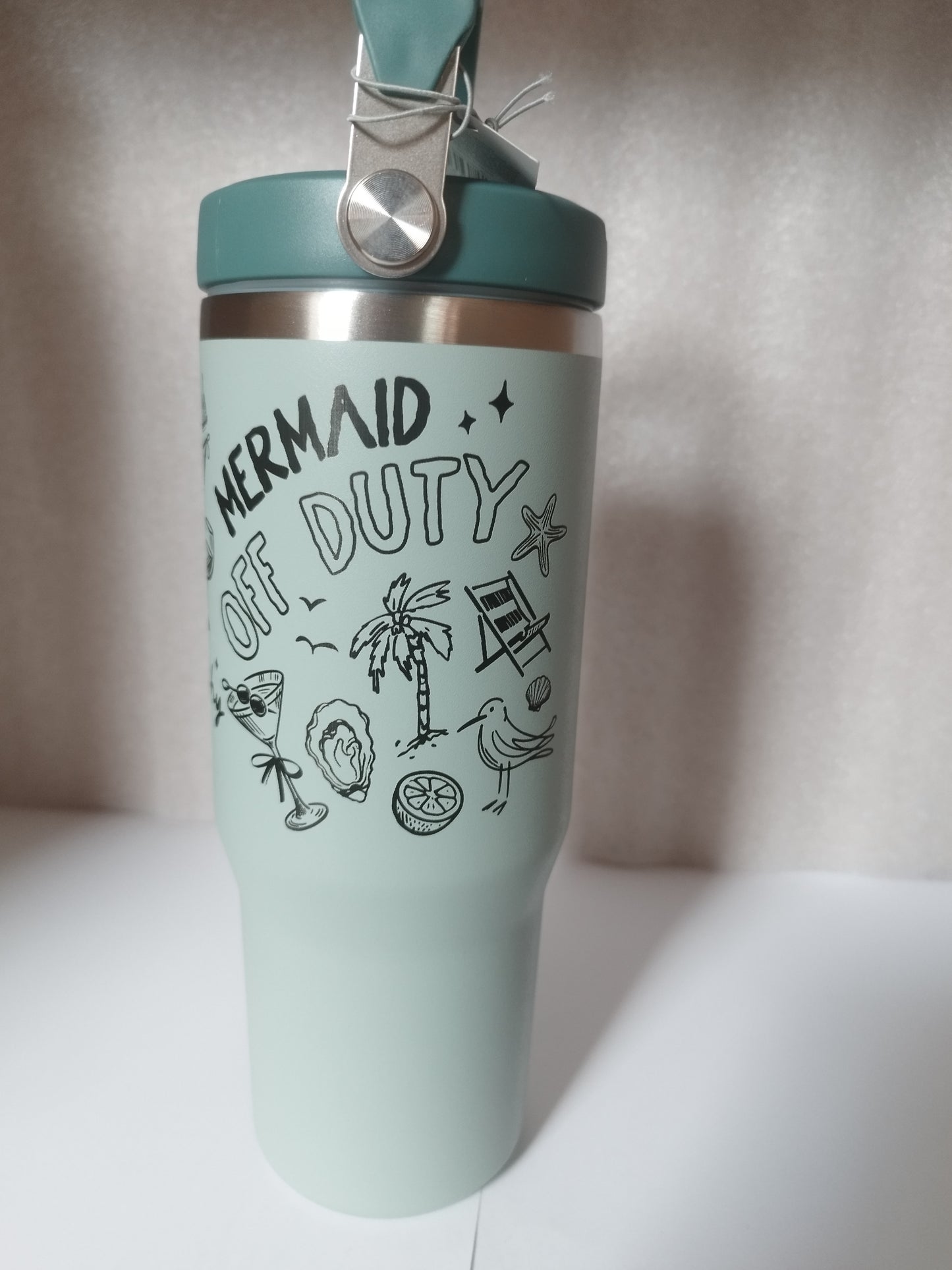 30oz Mermaid of duty engraved Tumbler