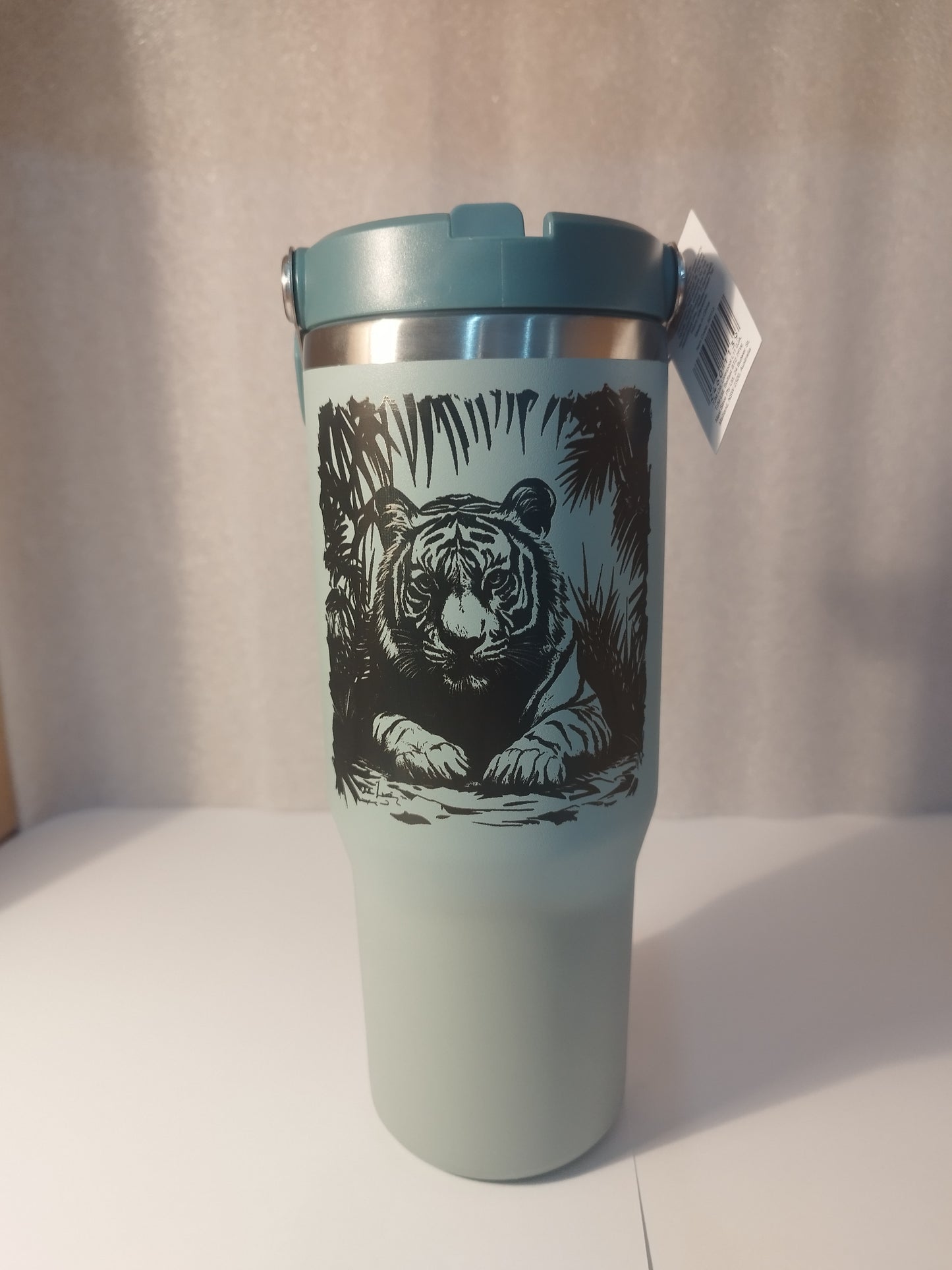 30oz Tiger engraved stainless steel Tumbler