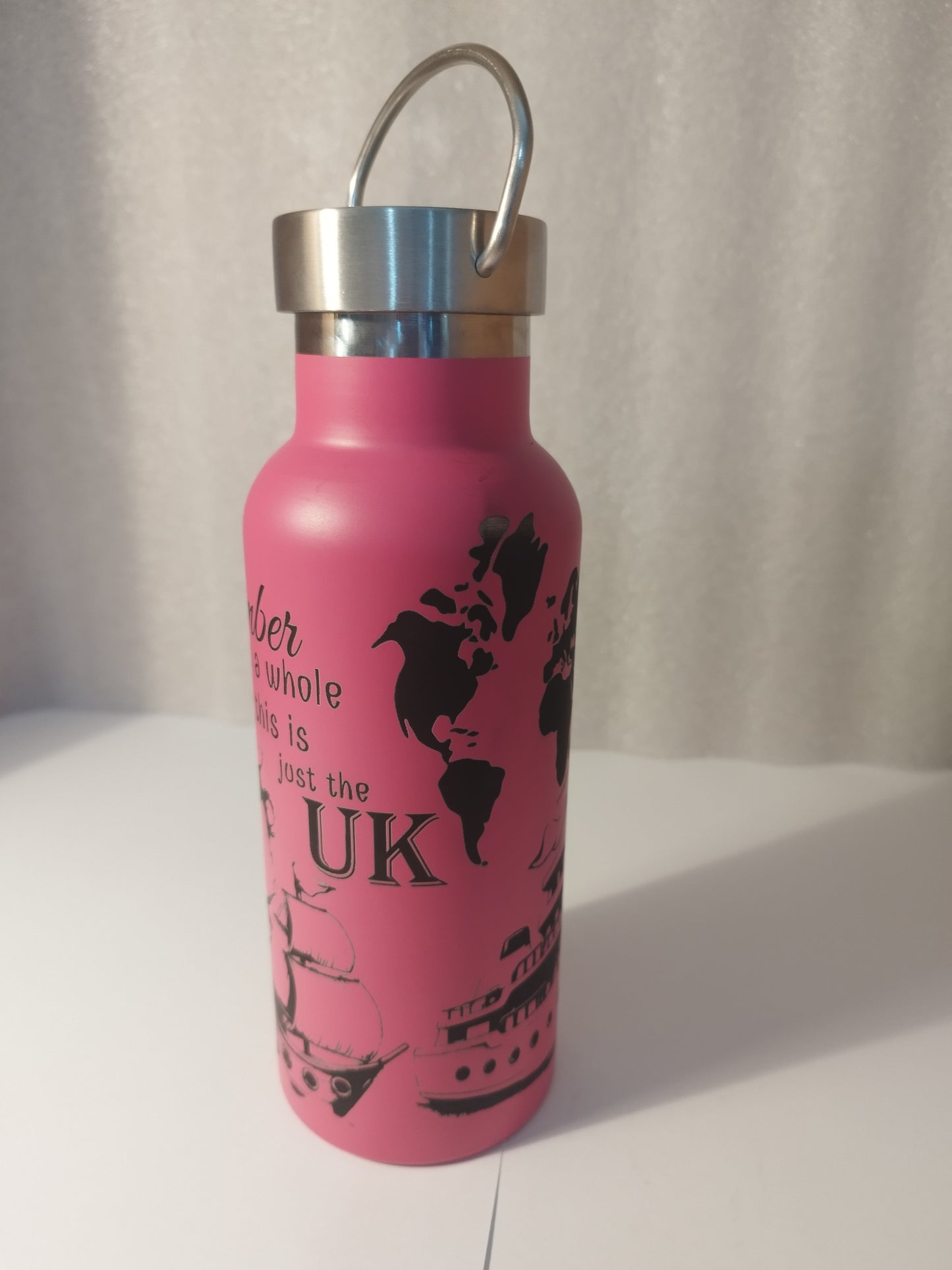 Just the UK engraved stainless steel bottle