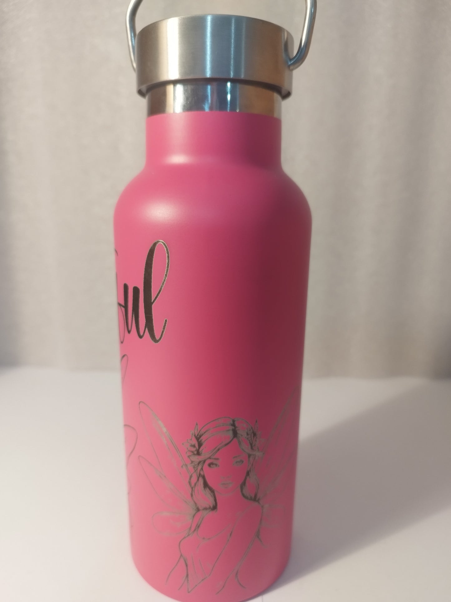 Fairy beautiful engraved stainless steel bottle
