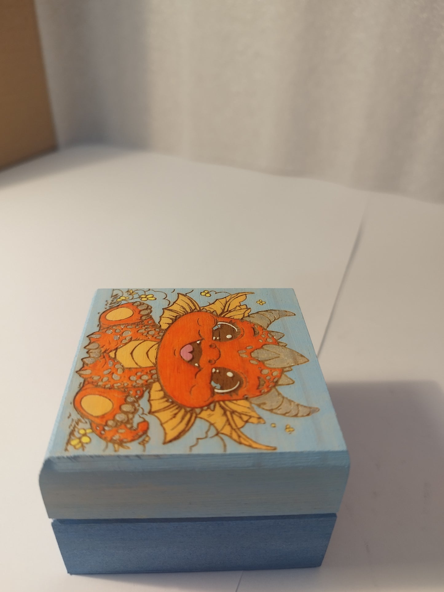 Dragon baby engraved and hand painted jewellery box