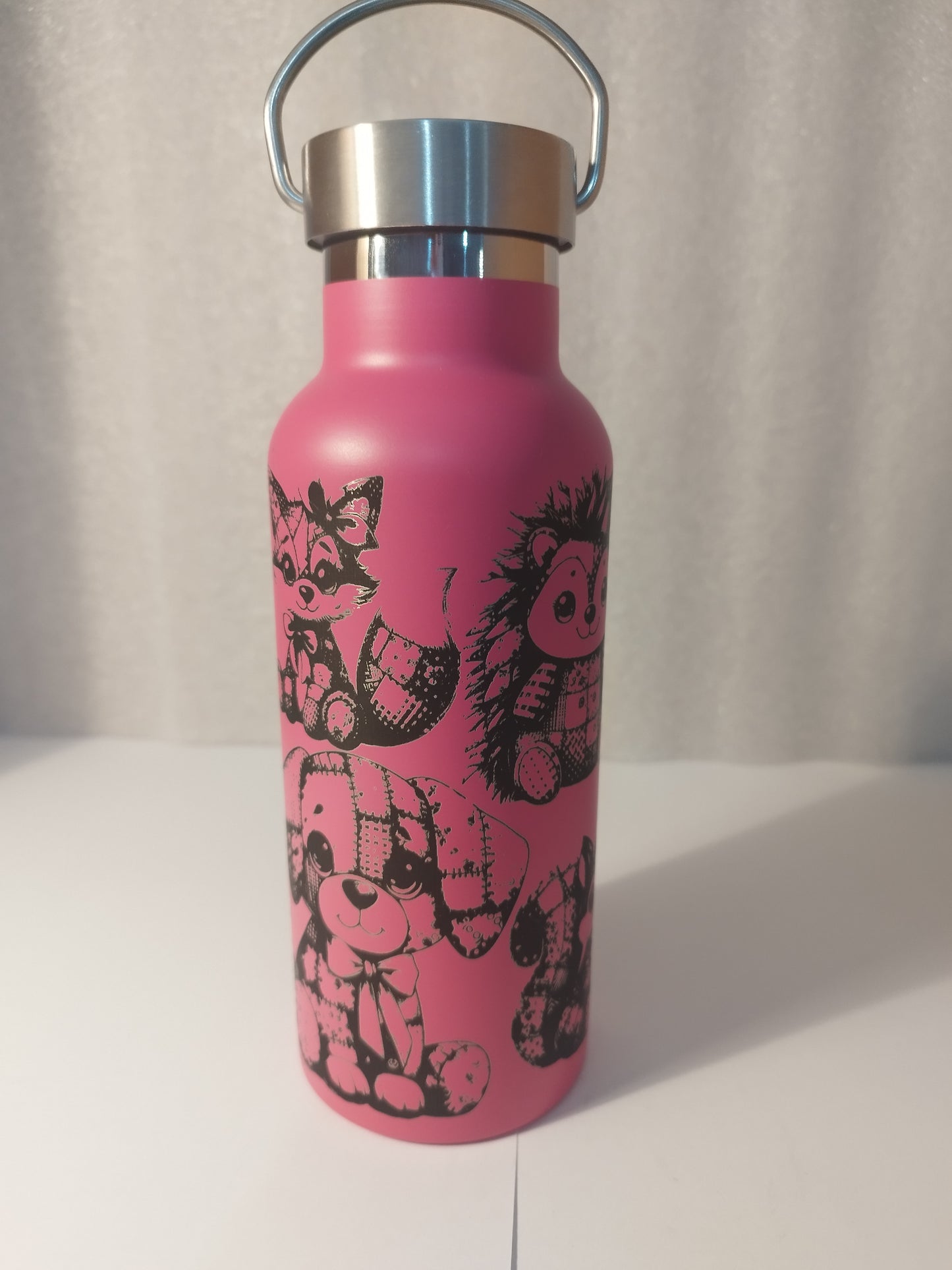 Patch animal engraved stainless steel bottle