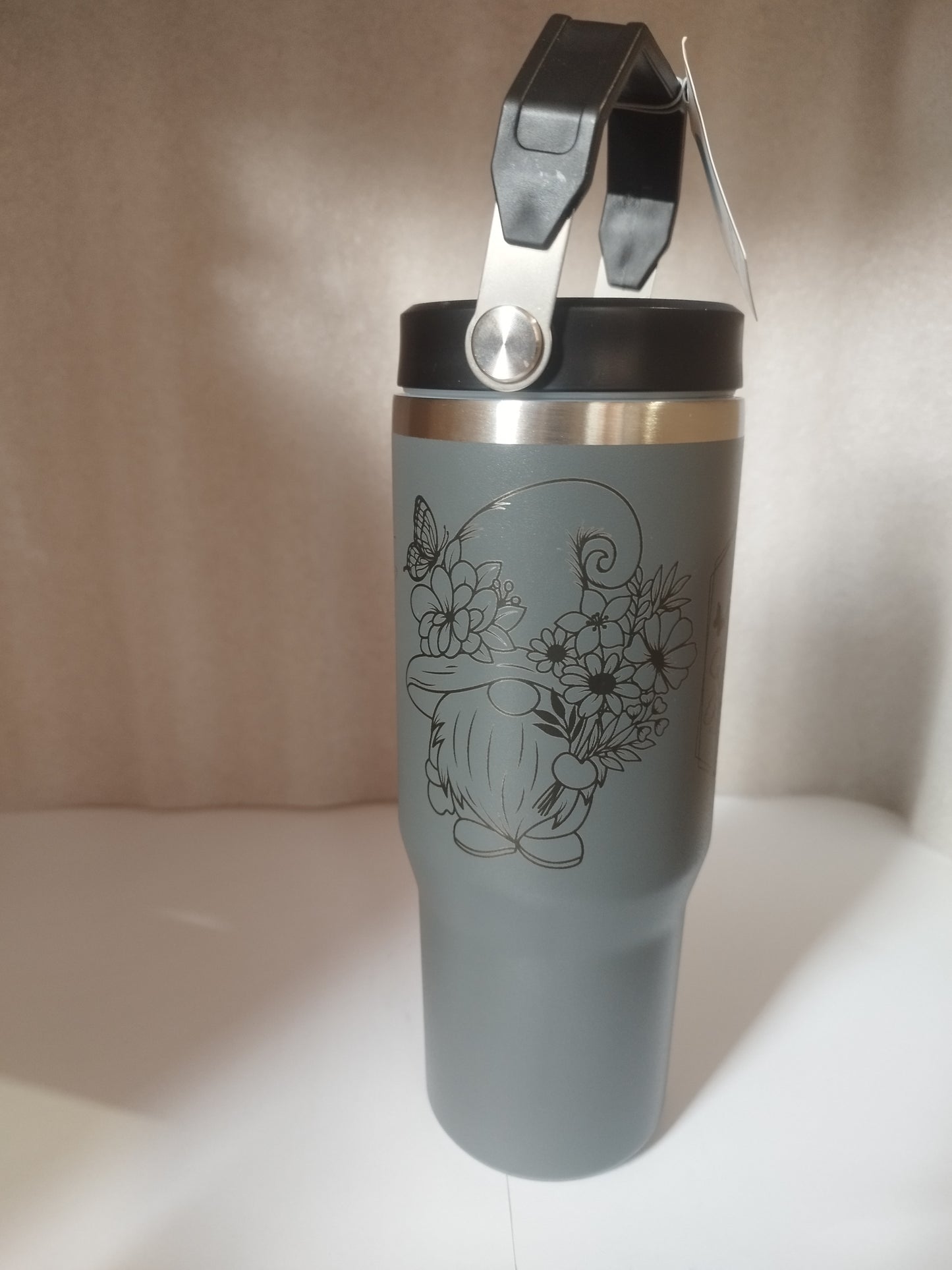 30oz Flower shoe engraved stainless steel Tumbler