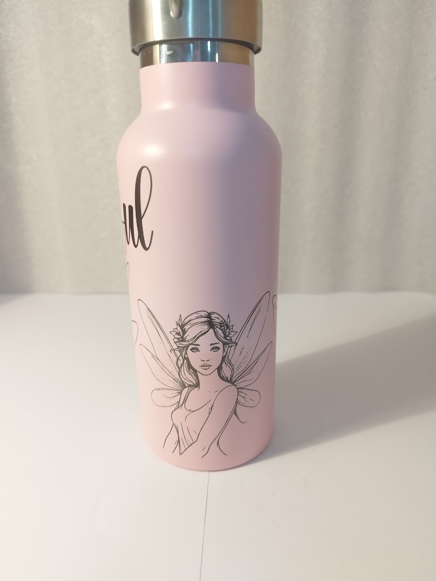 Fairy beautiful engraved stainless steel bottle