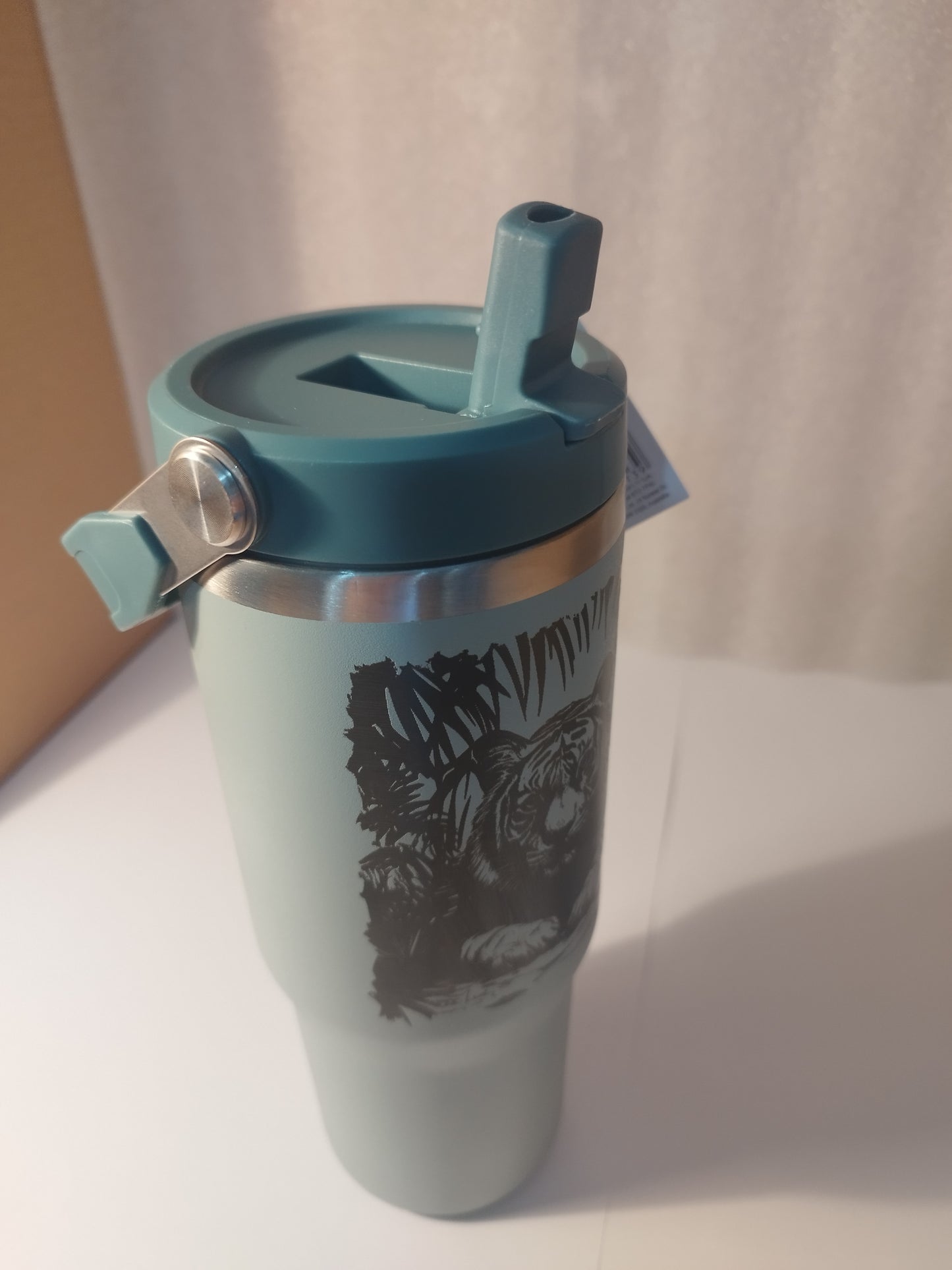 30oz Tiger engraved stainless steel Tumbler