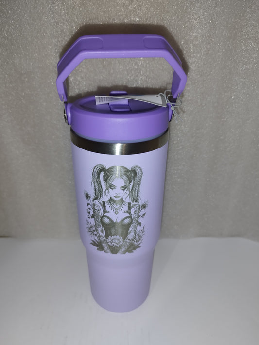30oz Gothic girls engraved stainless steel Tumbler