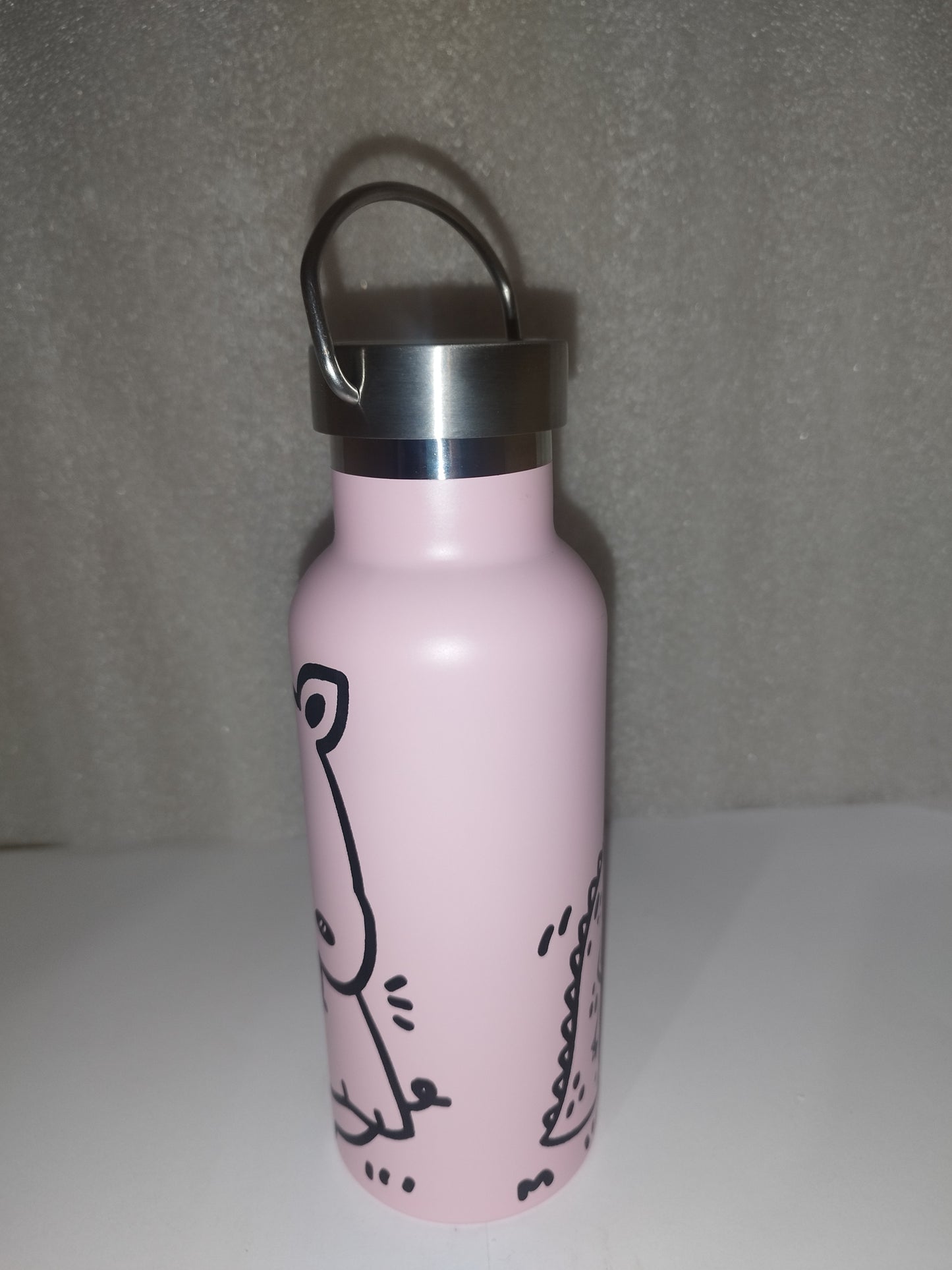 Dino pig engraved stainless steel bottle