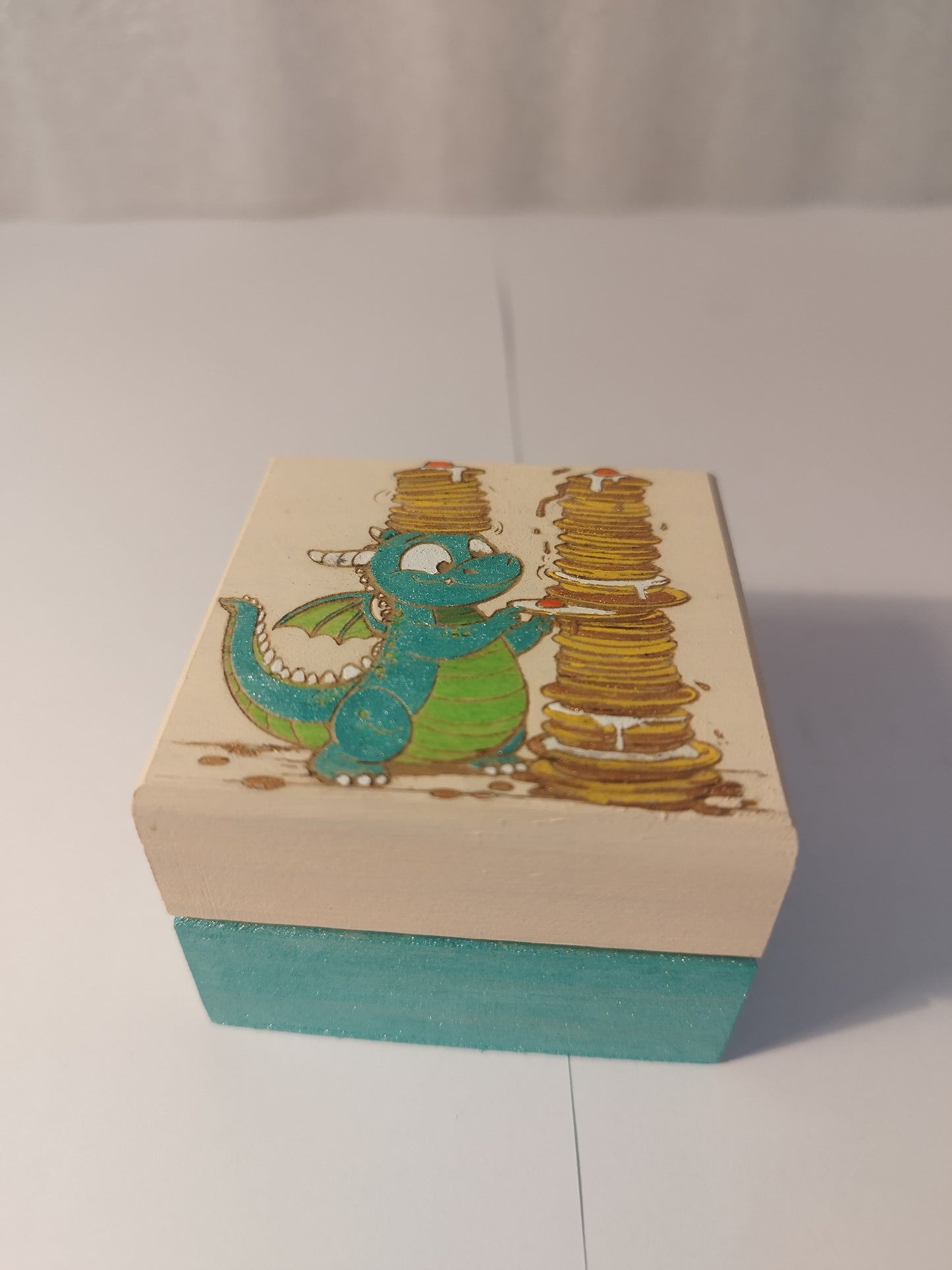 pancakes dragon engraved and hand painted jewellery box