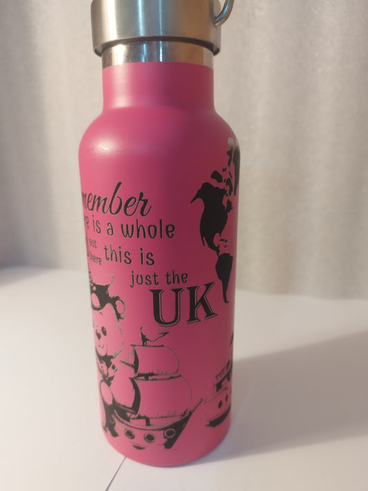 Just the UK engraved stainless steel bottle