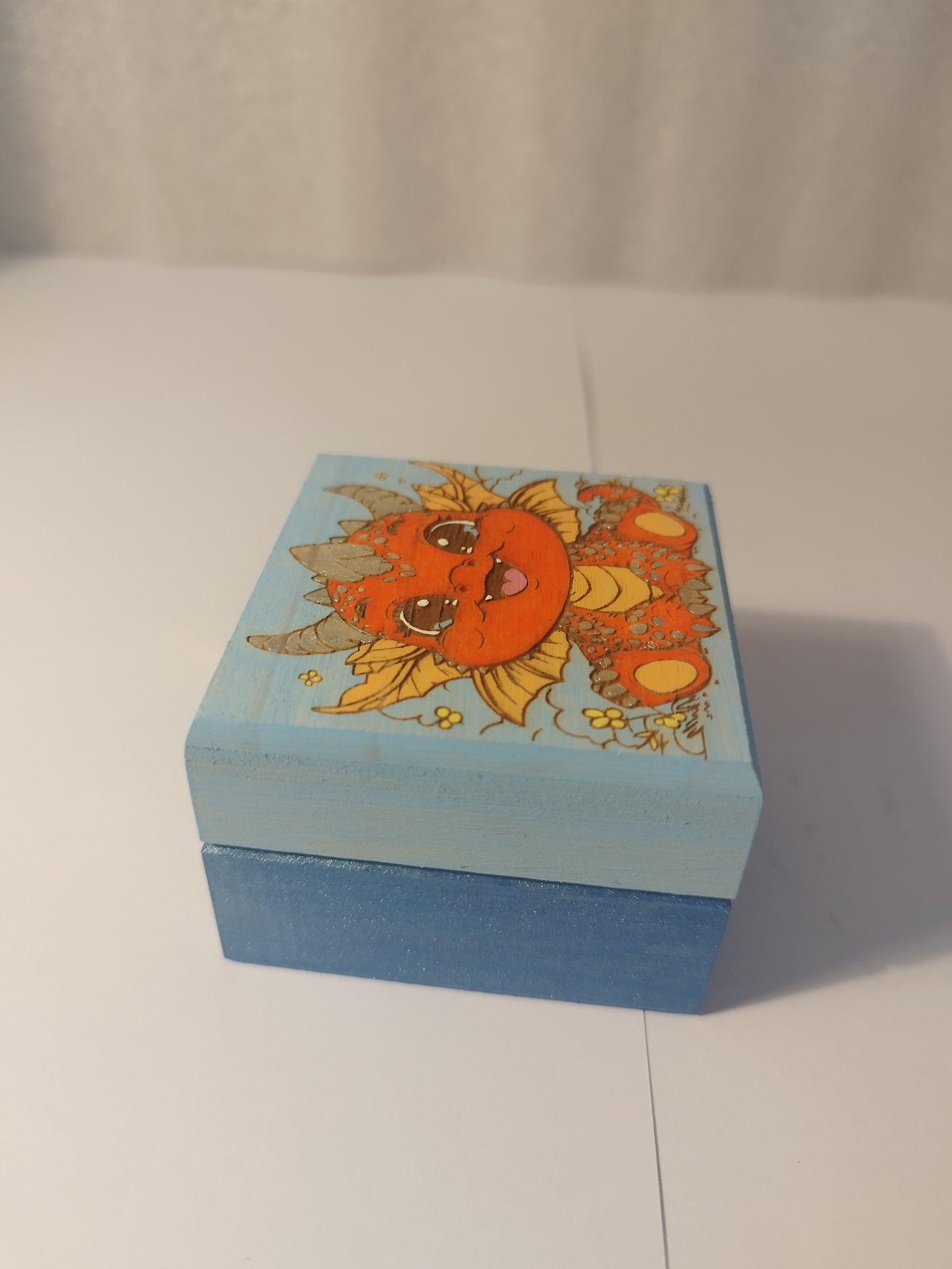Dragon baby engraved and hand painted jewellery box