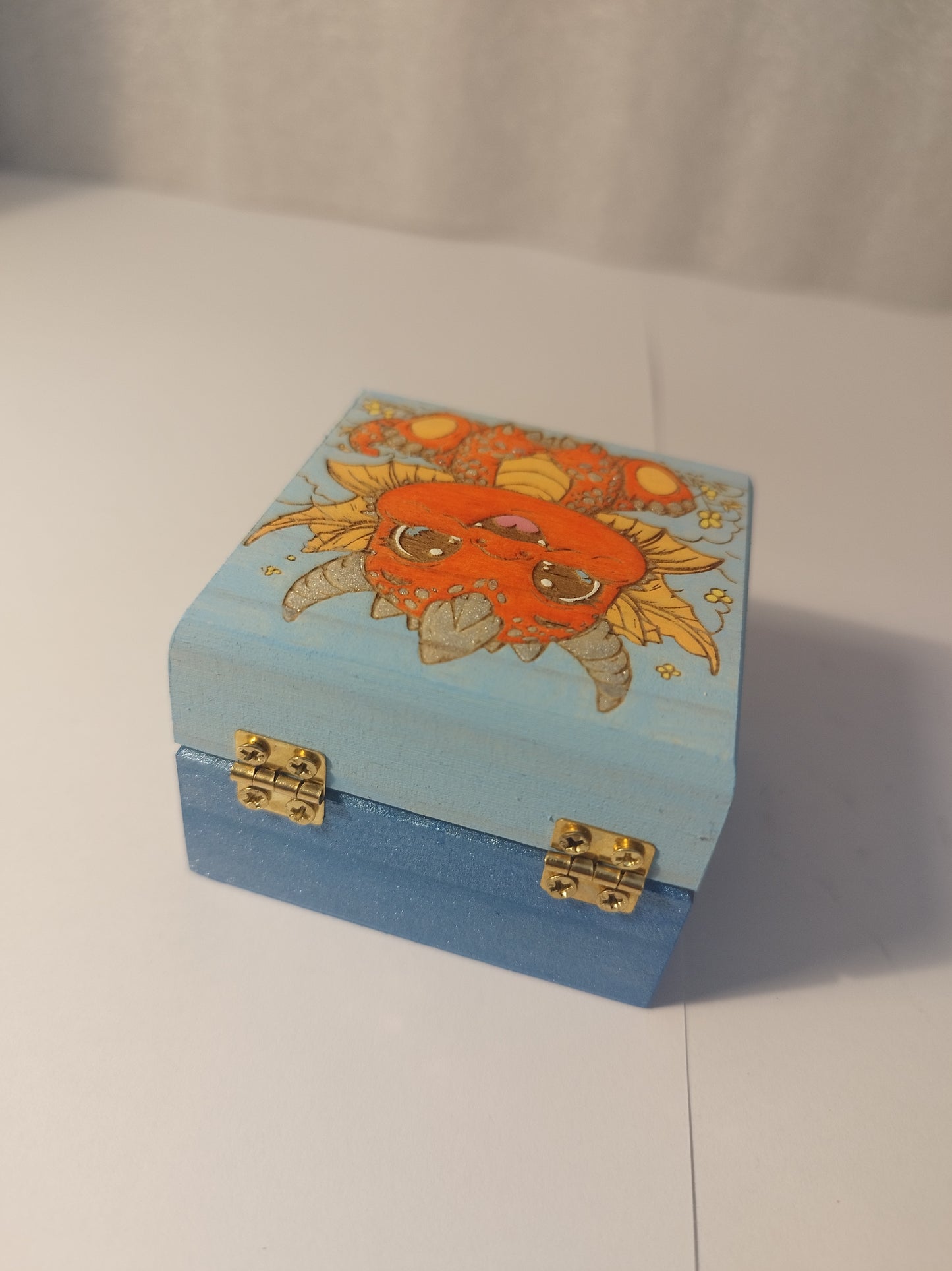 Dragon baby engraved and hand painted jewellery box