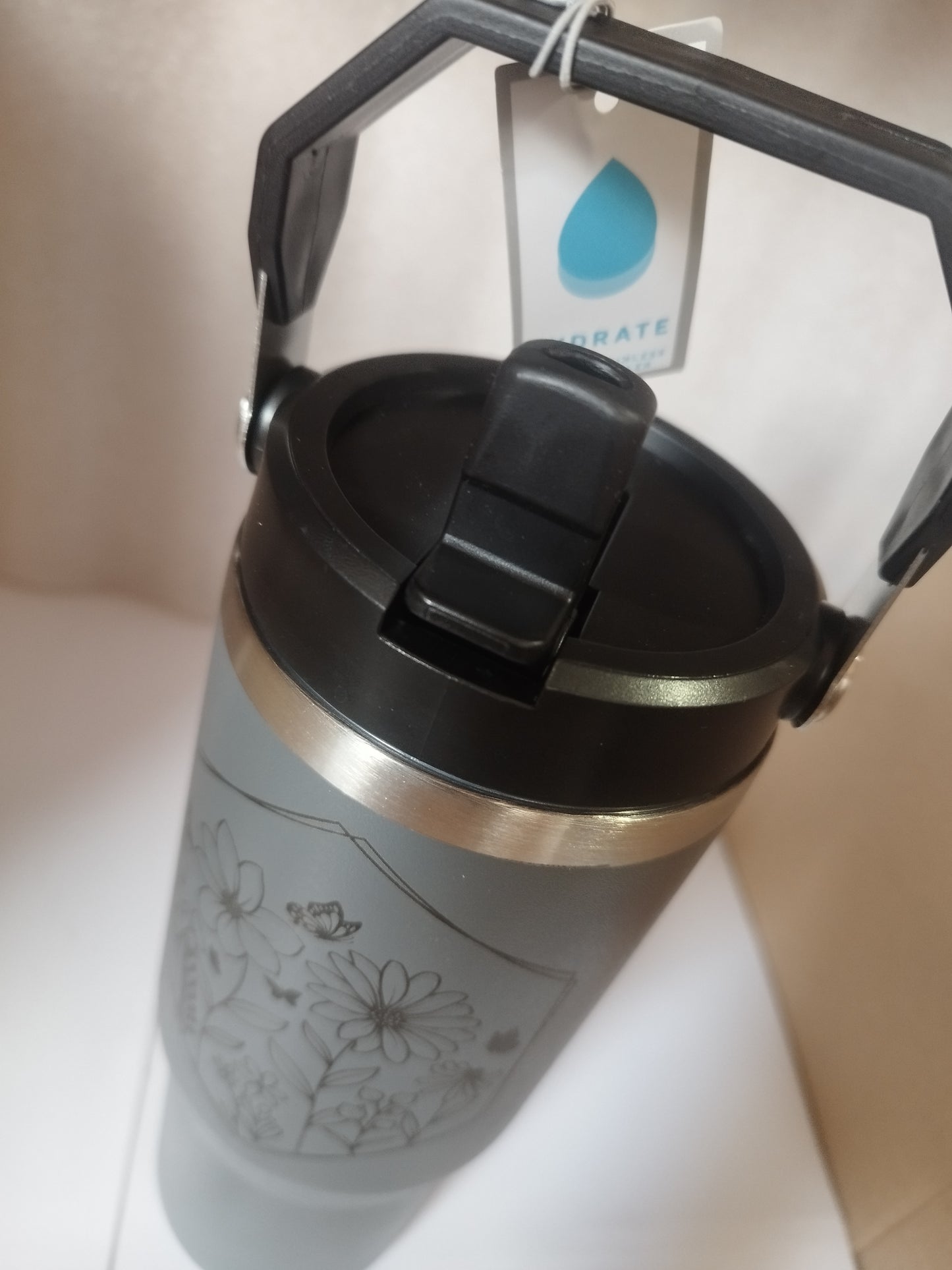 30oz Flower shoe engraved stainless steel Tumbler