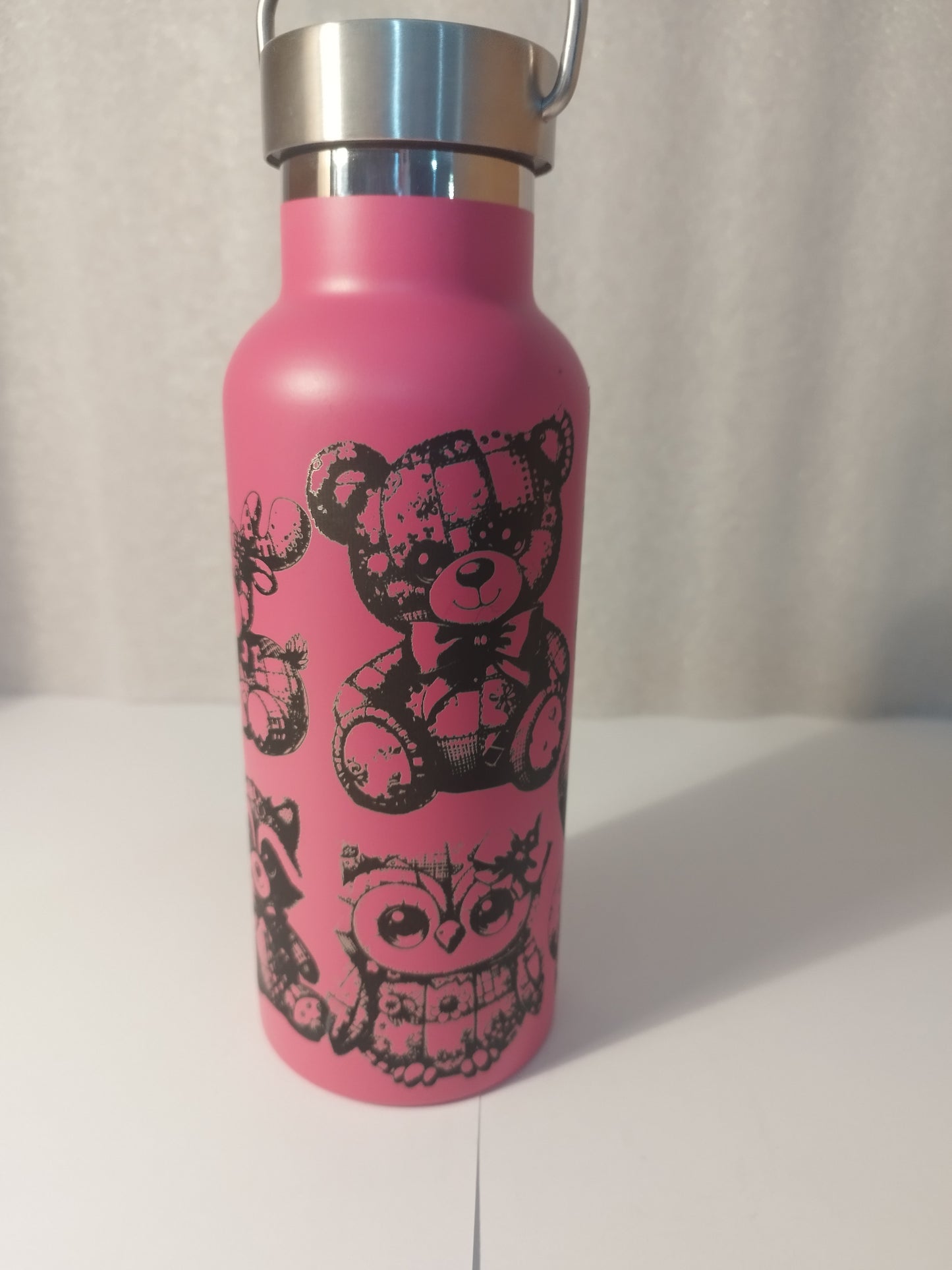 Patch animal engraved stainless steel bottle