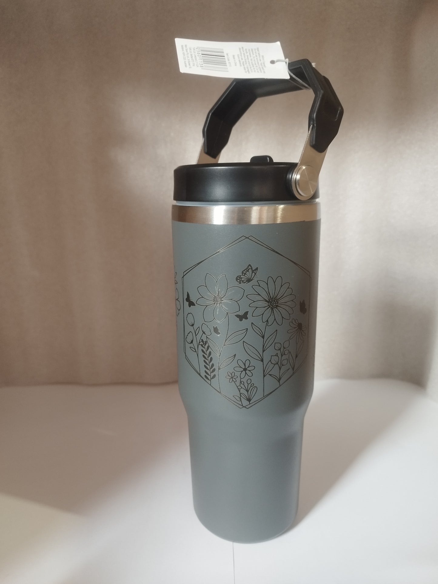 30oz Flower shoe engraved stainless steel Tumbler