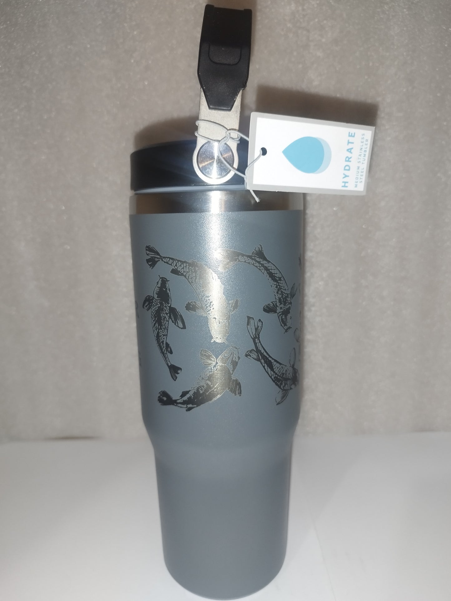 30oz I'd rather be fishing engraved stainless steel Tumbler