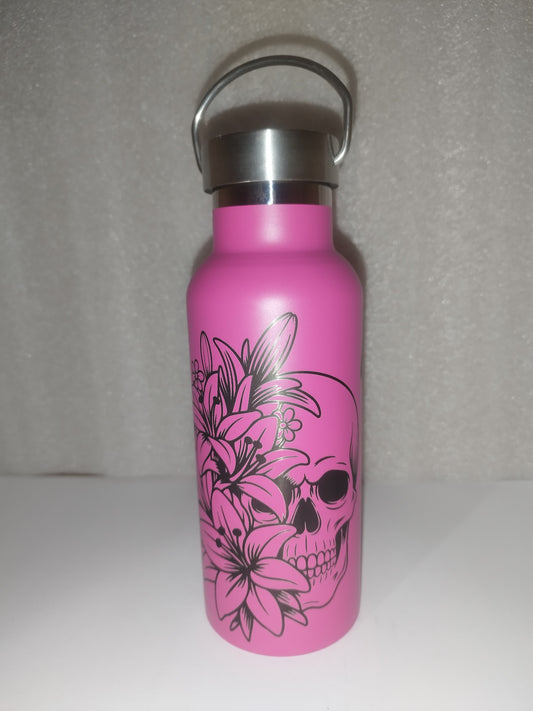 Skull engraved bottle