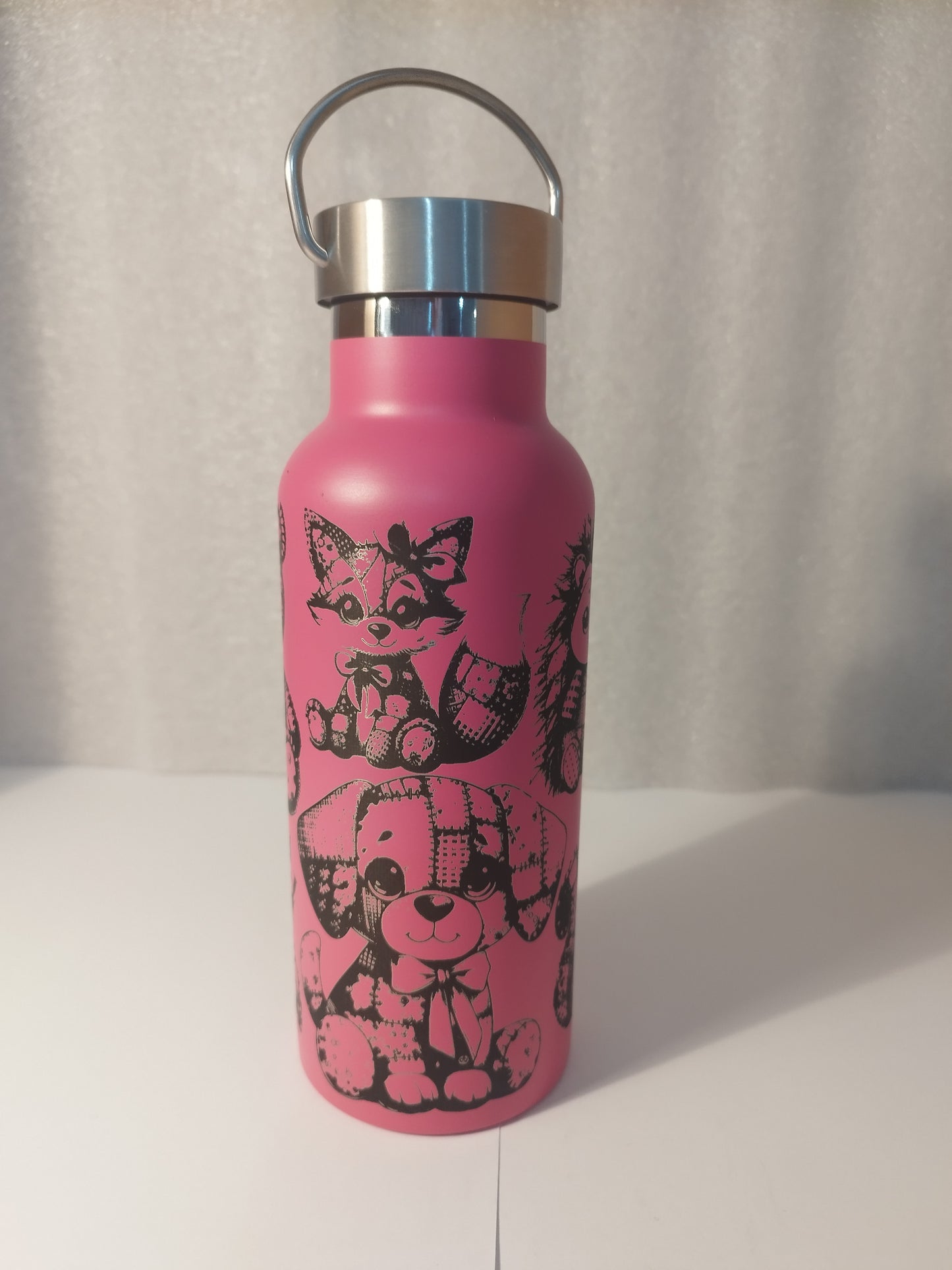 Patch animal engraved stainless steel bottle