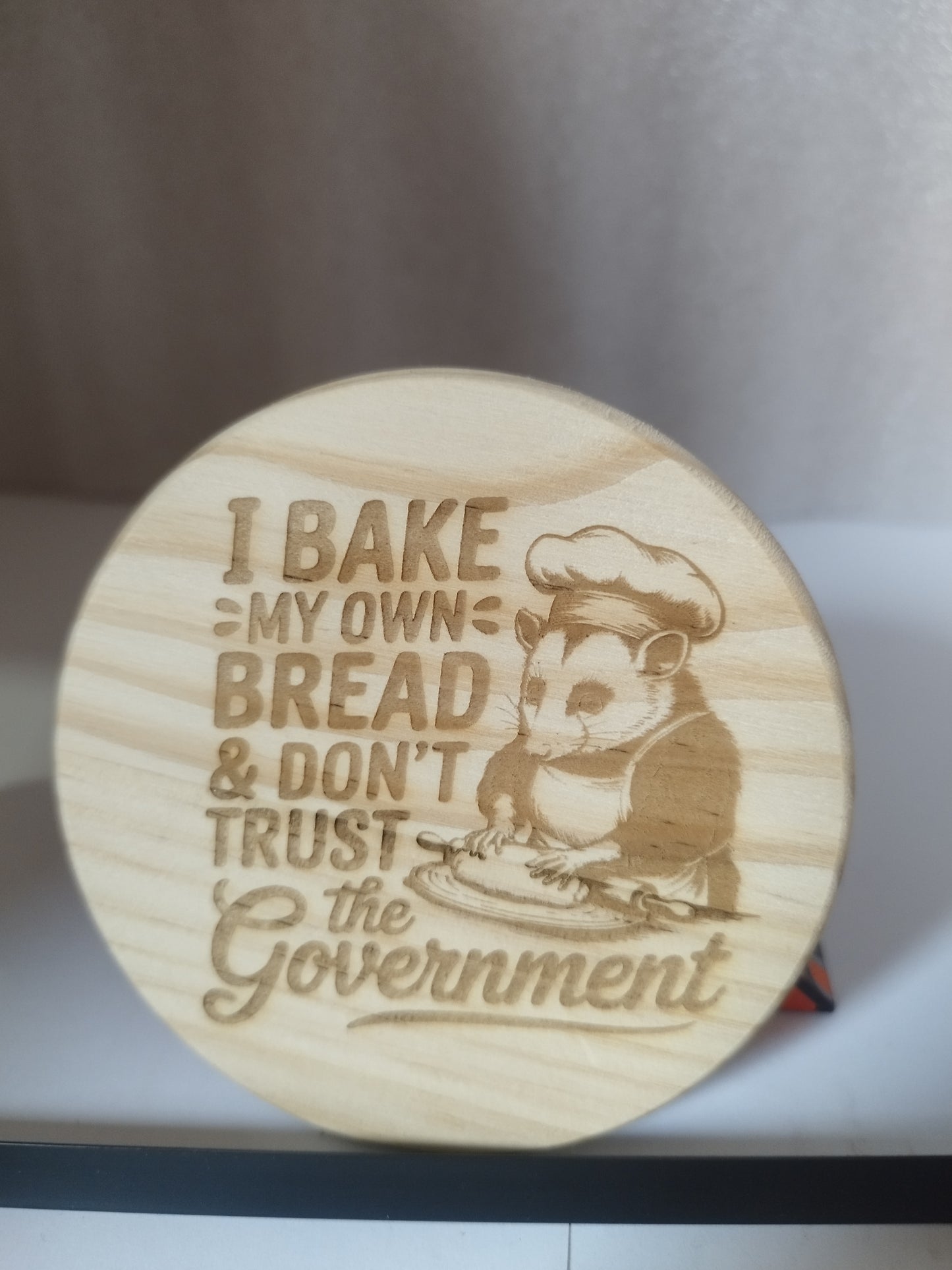 Bake engraved wood coaster