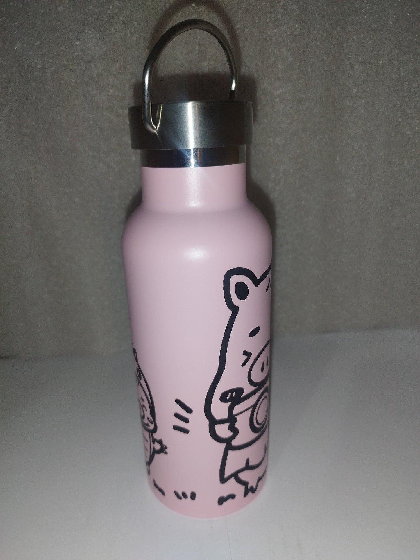 Dino pig engraved stainless steel bottle