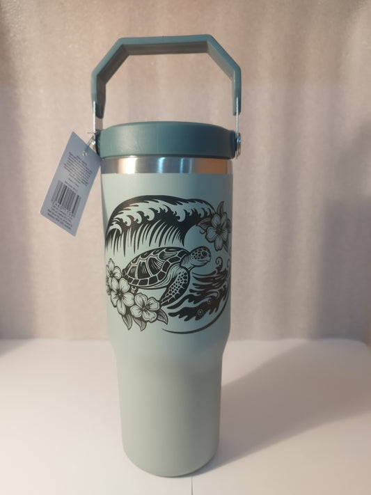 30oz Hawaii theme engraved stainless steel Tumbler