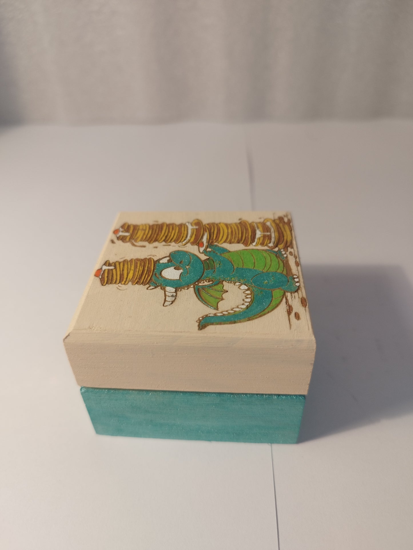 pancakes dragon engraved and hand painted jewellery box