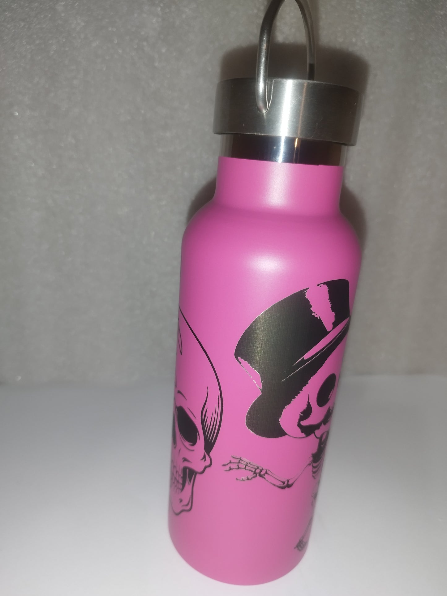 Skull engraved bottle