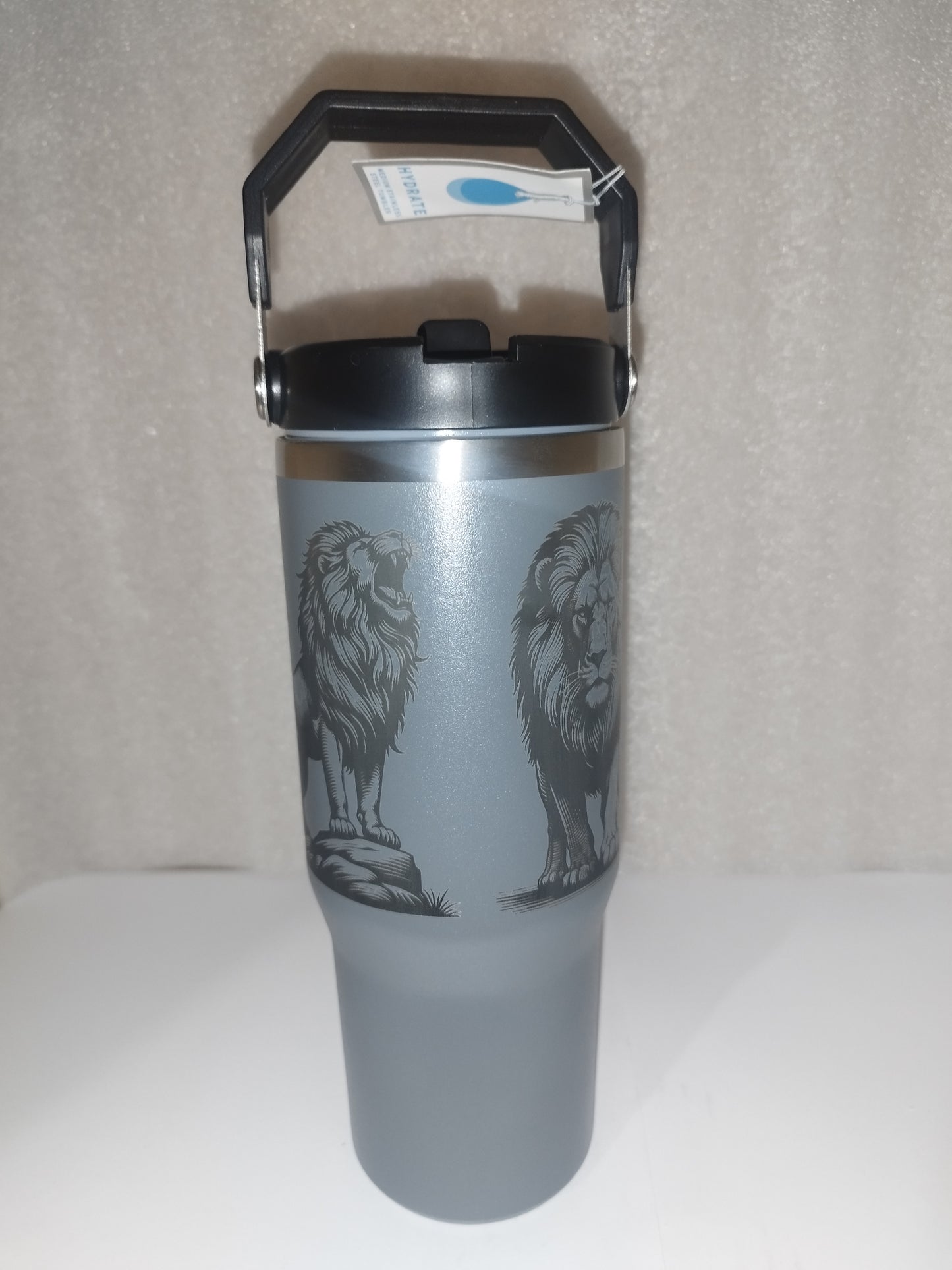 30oz Lion engraved stainless steel Tumbler