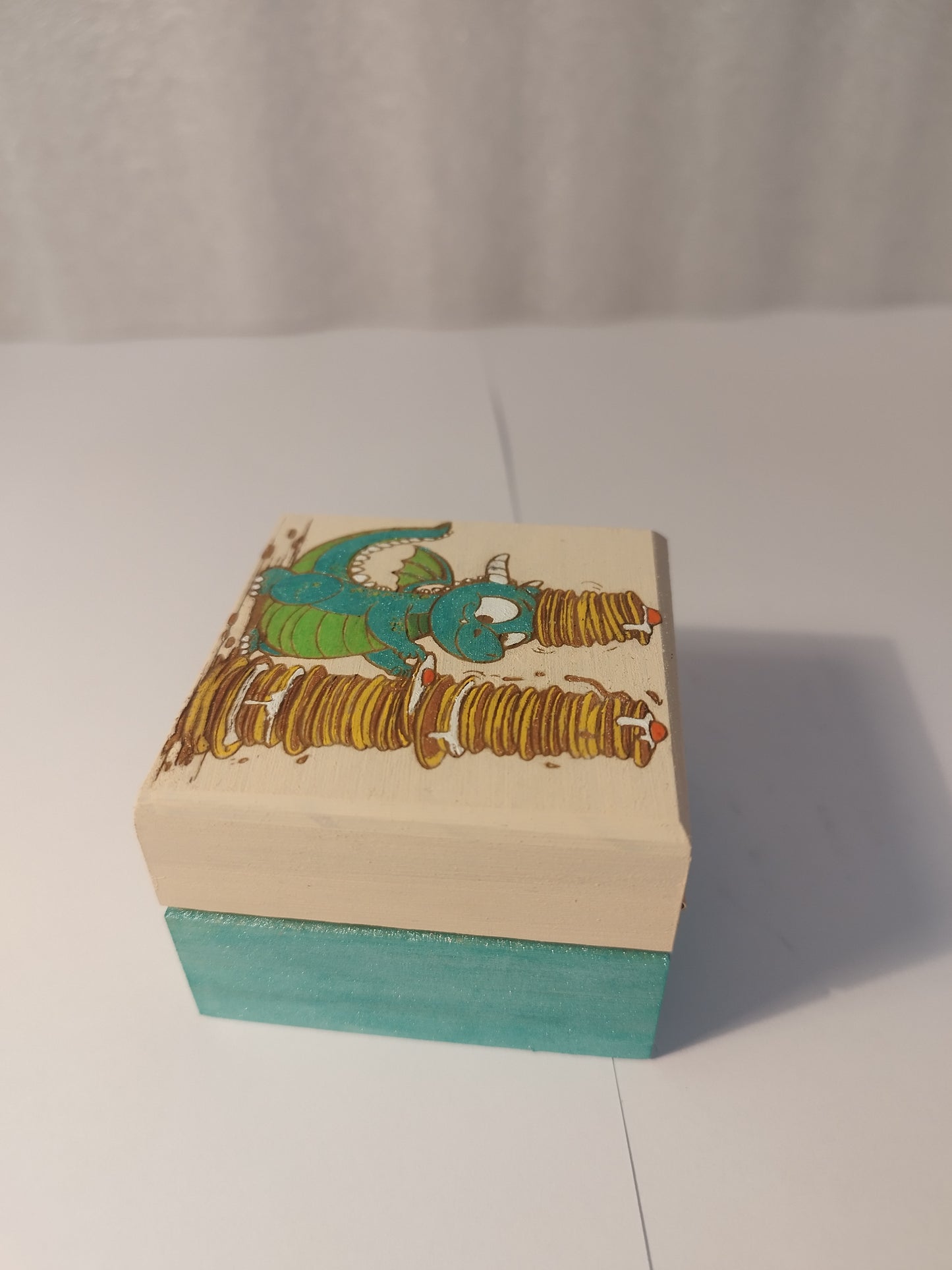 pancakes dragon engraved and hand painted jewellery box
