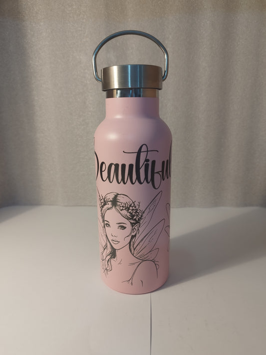 Fairy beautiful engraved stainless steel bottle